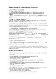 English Worksheet: The Devil Wears Prada Listening Exercises