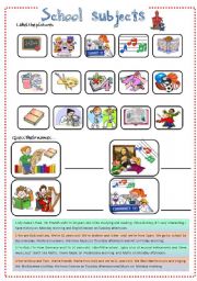 English Worksheet: School subjects- likes& dislikes