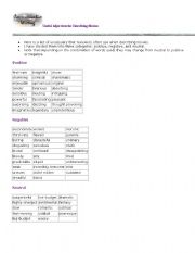English Worksheet: adjectives for movie review