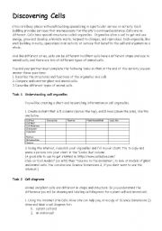 English worksheet: Discovering cells webquest