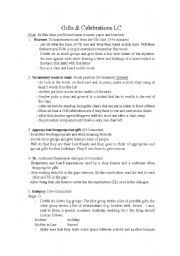 English Worksheet: Gifts and celebrations