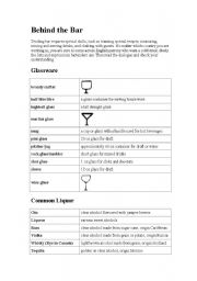 English Worksheet: Behind the Bar