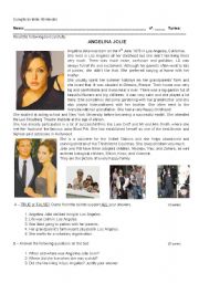 English Worksheet: Angelina Jolie