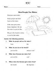 English Worksheet: Comprehension 