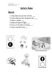 English worksheet: Safety Rules