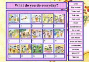 English Worksheet: Daily Activities - What do you do everyday?