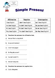 English Worksheet: SIMPLE PRESENT