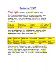 English Worksheet: Replacing 