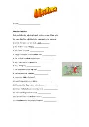 English worksheet: Adjectives