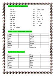 English worksheet: Worksheet on adjectives