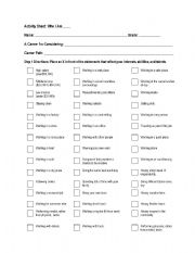 English worksheet: Who Am I 