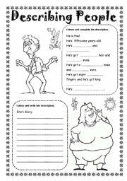 English Worksheet: describing people