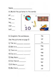 English worksheet: Easy Words *Fully editable