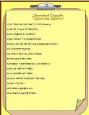 English Worksheet: Reported Speech