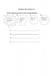 English worksheet: There is/there are questions
