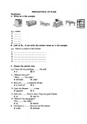 prepositions of place