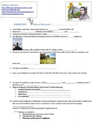 English Worksheet: Wordsworths Daffodils