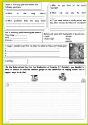 English Worksheet: another day in paradise part 2 