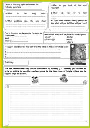 Another Day In Paradise lyrics - ESL worksheet by Adva