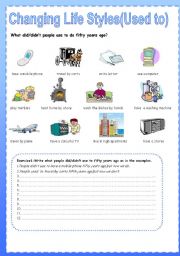 English Worksheet: Used to