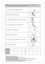 English Worksheet: Past progressive