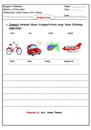 English worksheet: comparatives