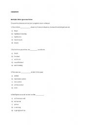 English Worksheet: Compound grammar and vocabulary testing types