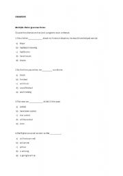 English worksheet: Compound grammar and vocabulary testing types