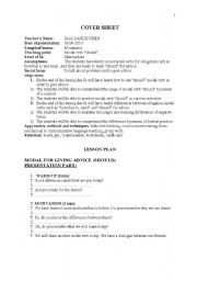 English worksheet: grammar lesson plan