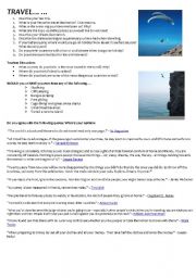 English Worksheet: Travel Conversation