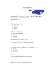 English Worksheet: Video activity. Whats a tsunami?