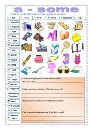 English Worksheet: Countable/uncountable nouns (B&W version and key included)
