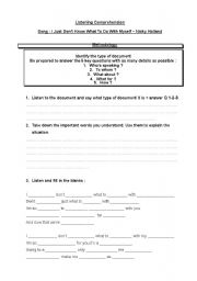 English Worksheet: Activities on the song 