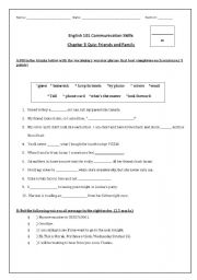 English worksheet: family and friends - vocabulary quiz