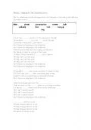 English Worksheet: Hanging on the telephone - Blondie