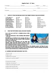 English Worksheet: Daily Routine - test