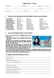 English Worksheet: Daily Routine - test