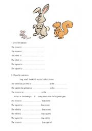 English Worksheet: description of the animals