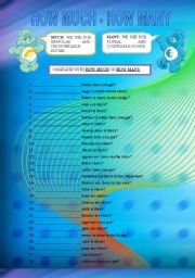 English Worksheet: HOW MUCH - HOW MANY