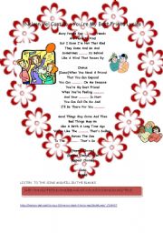 English Worksheet: YOU ARE MY BEST FRIEND LYRICS WITH A FILLING IN THE BLANKS ACTIVITY