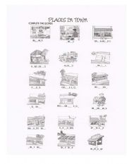 English Worksheet: Places in town