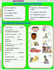 English Worksheet: Afraid of, tired of, good at , bad at, think of,