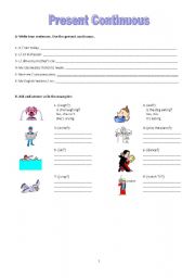 English Worksheet: Present Continuous