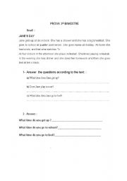 English worksheet: Test 4 year 