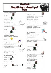 English Worksheet: Song Should I Stay - The Clash