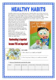 English Worksheet: Healthy Habits