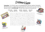 English Worksheet: crossword shopping