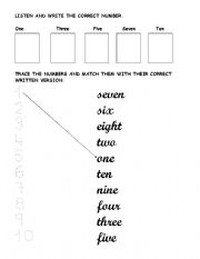 English Worksheet: Numbers