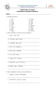 English worksheet: comparative nouns