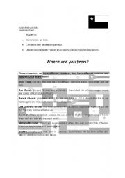 English Worksheet: NATIONALITIES 